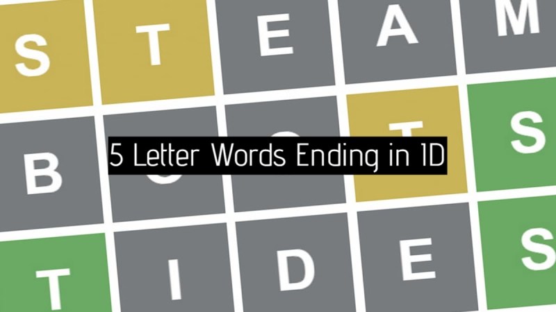 5 letters words end with id