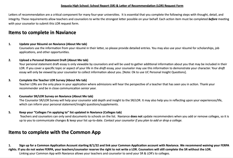 Naviance Letters Of Recommendation Caipm