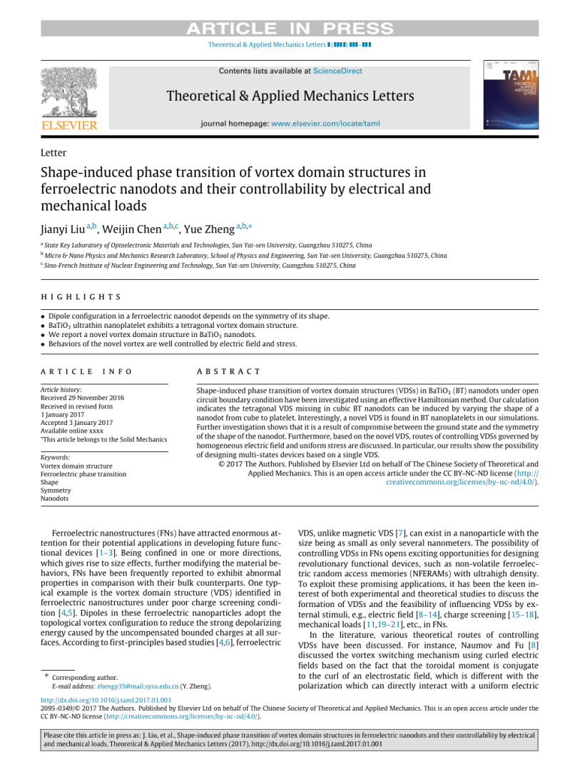 Theoretical And Applied Mechanics Letters Impact Factor Caipm