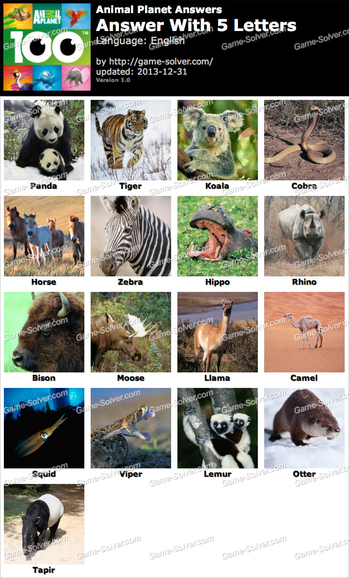 What Animal Has 5 Letters – Caipm