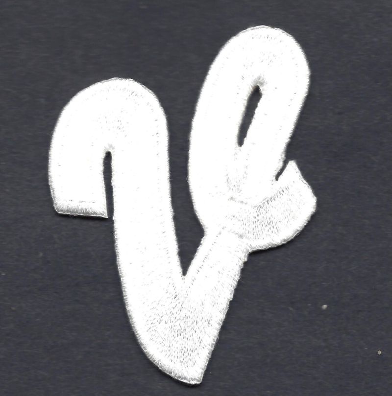 White Embroidered Iron On Letters Caipm