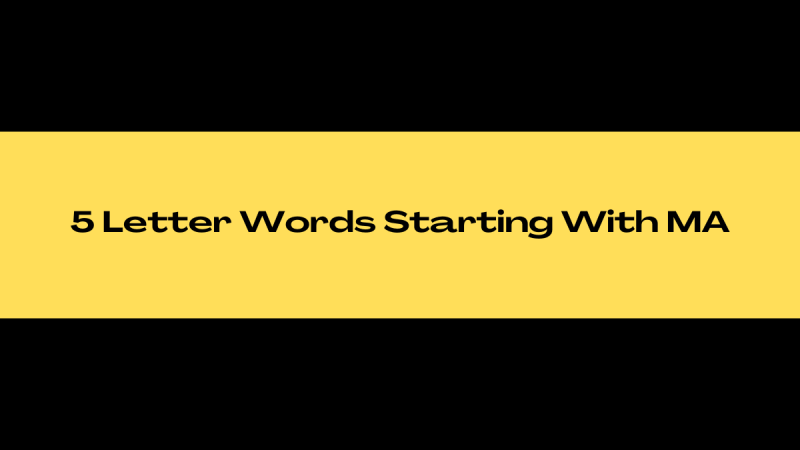 words that end with ma 5 letters
